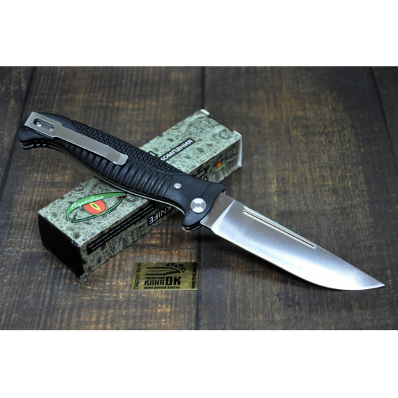 Складной нож "Reptilian Финка 01", сталь D2, черный G10