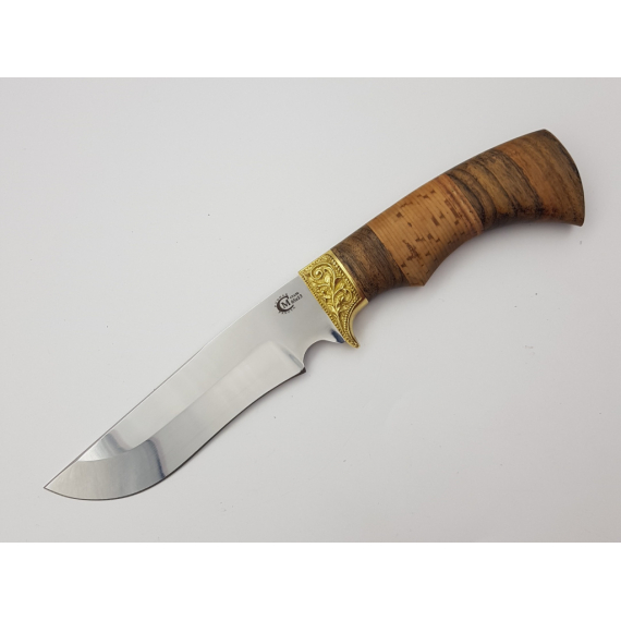 Нож "Галеон", сталь 65х13, береста, литье