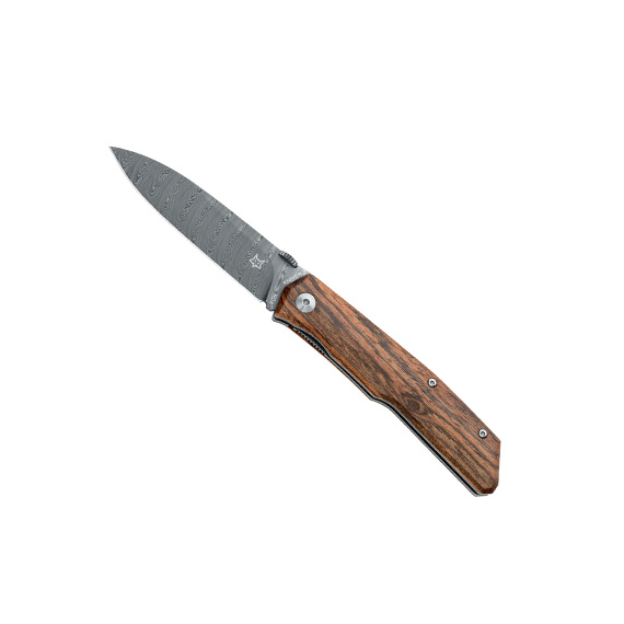 FFX-525 DB TERZUOLA - нож склад., рук-ть дерево, клинок дамаск