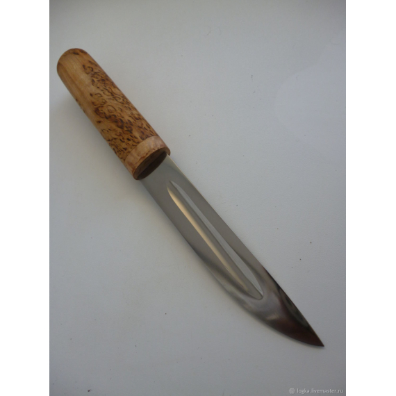 Нож "Якутский средний", сталь Х12МФ, карельская береза